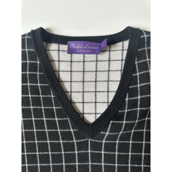 Ralph Lauren Purple Label Mens V-Neck Cashmere Black Sweater M IT NWT $1495 - Picture 5 of 8